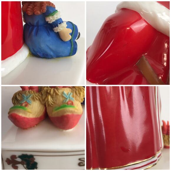 The Danbury Mint Santas Around the World Centerpiece Set England Missing Staff - Picture 15 of 16